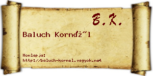 Baluch Kornél névjegykártya